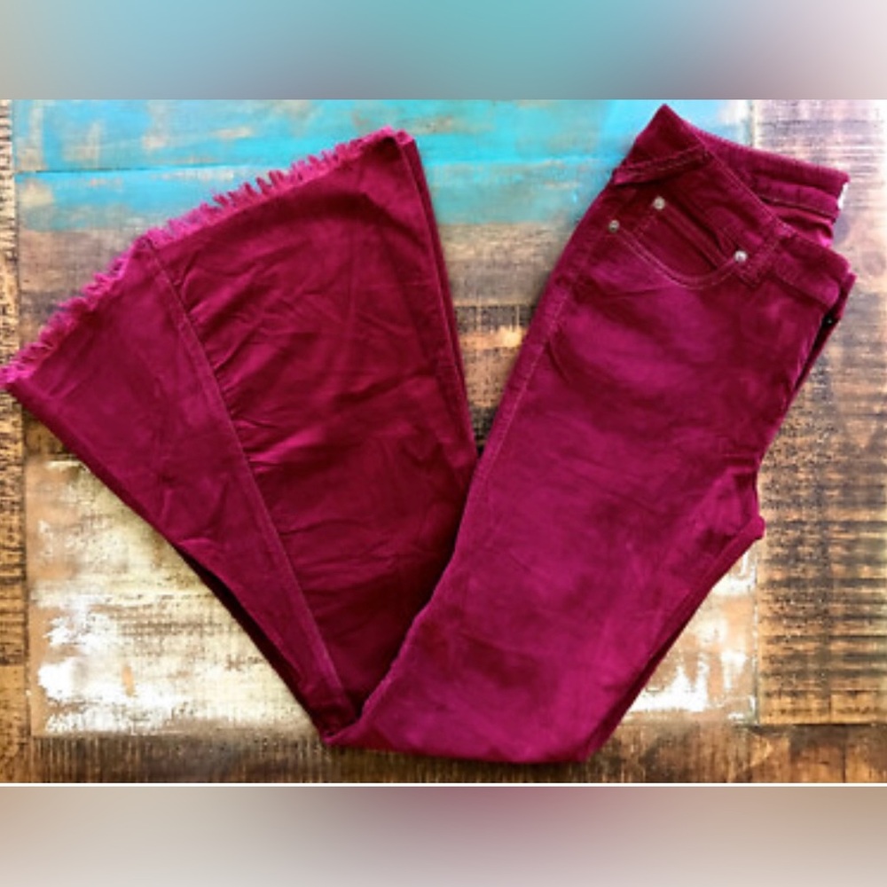 Stylish Burgundy Flare Pants - Picture 4 of 9